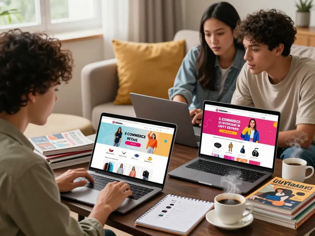 Engaging online shopping experience at https://hubet88.icu/ showcasing diverse individuals exploring new products.