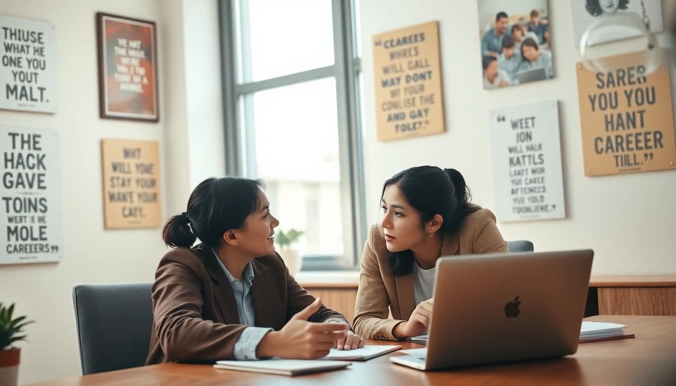Learn how to find my perfect career with a career coach in an inspiring office.