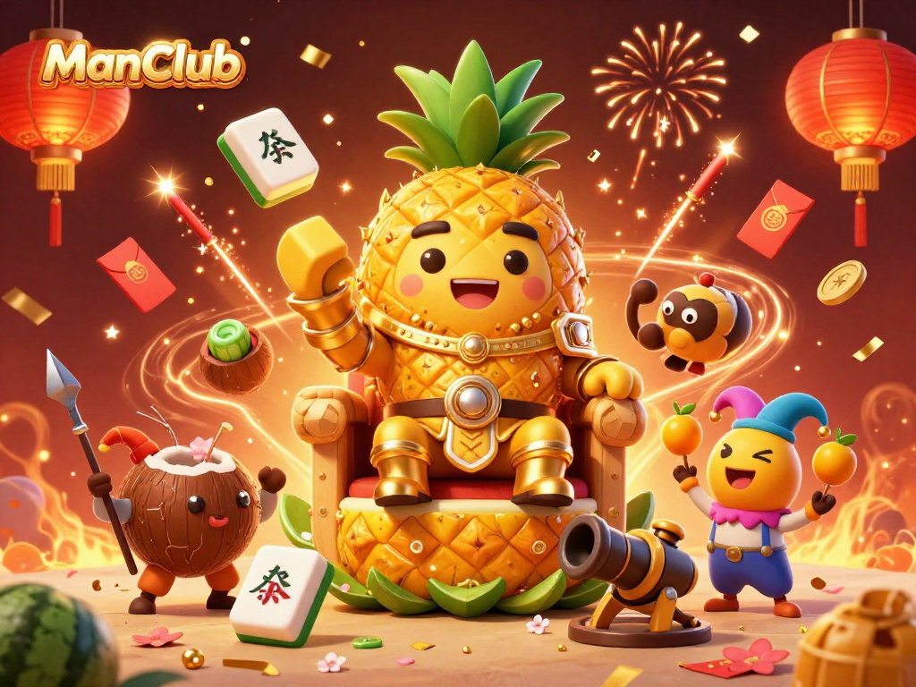 Experience the vibrant casino action at ManClub with lively characters and game elements.