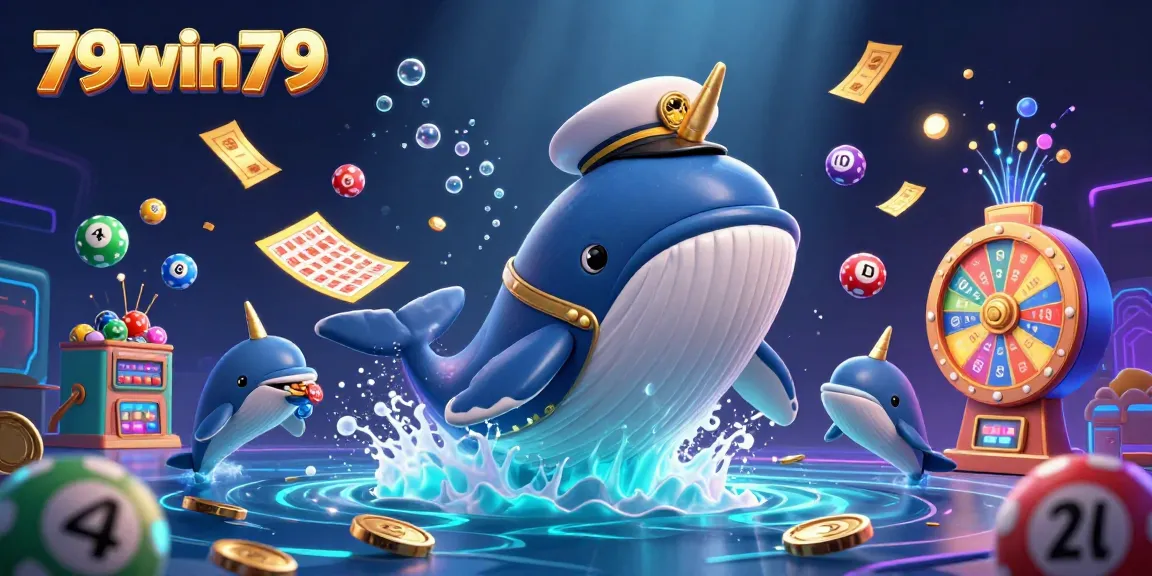 Engage with thrilling gameplay at 79win79 featuring a whimsical whale and playful sea creatures.