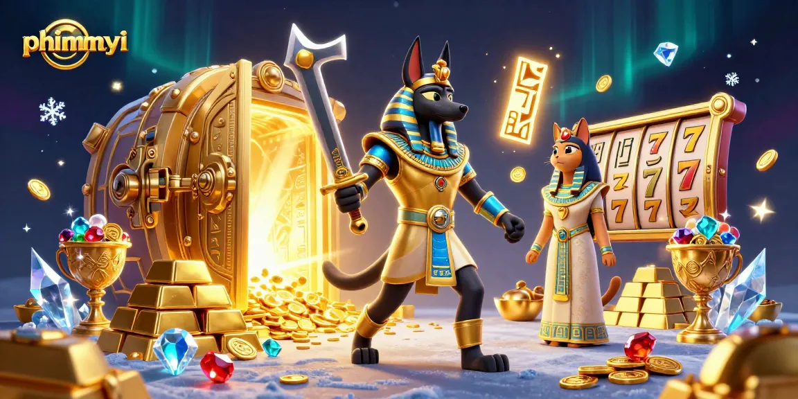 Experience thrilling phim moi action as Anubis and Bastet navigate a vibrant casino scene filled with treasures and jackpots.