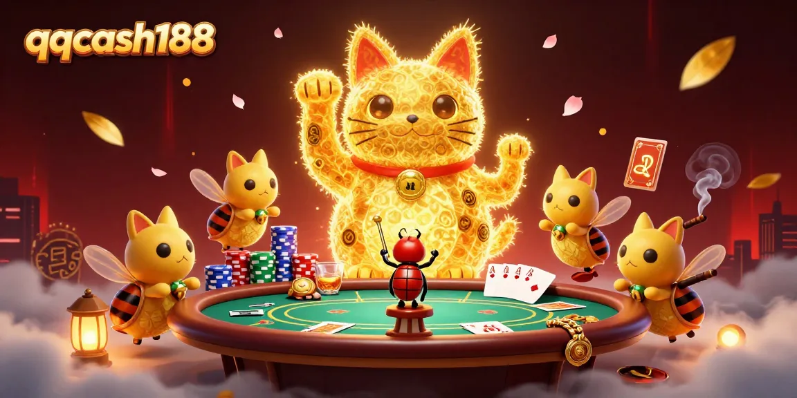Experience luck with qqcash188's vibrant 3D casino scene filled with poker strategies and winning energy.