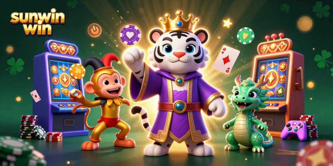 Engage in thrilling gameplay with sunwin win as a majestic tiger meets dazzling casino elements.