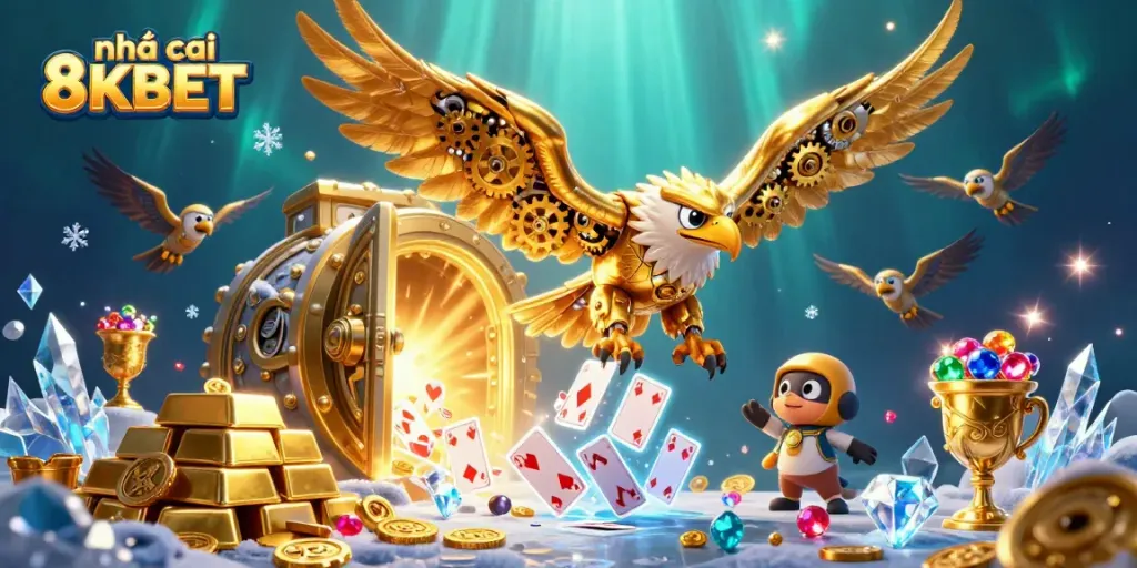 Players enjoy exhilarating bets at nhà cái 8KBET, basking in the glow of golden treasures.