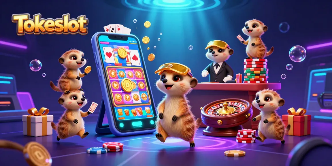 Tokeslot engages players with a vibrant casino scene featuring caught meerkats in thrilling gameplay.