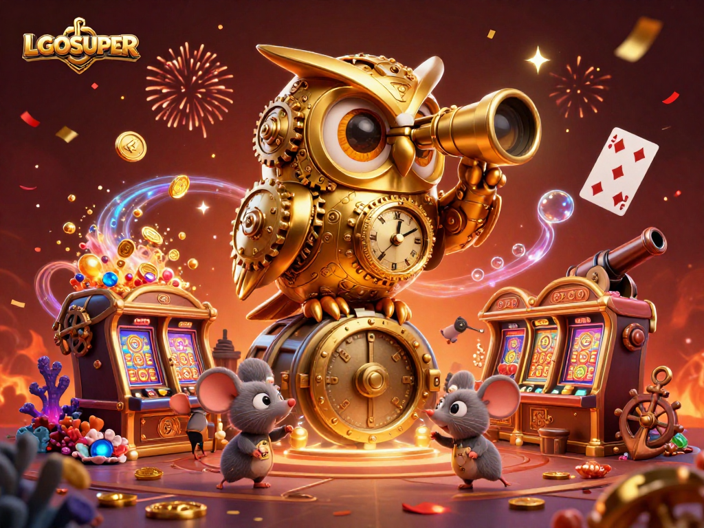 Engage with exciting casino experiences at LGOSUPER featuring dynamic golden owl and vibrant game elements.
