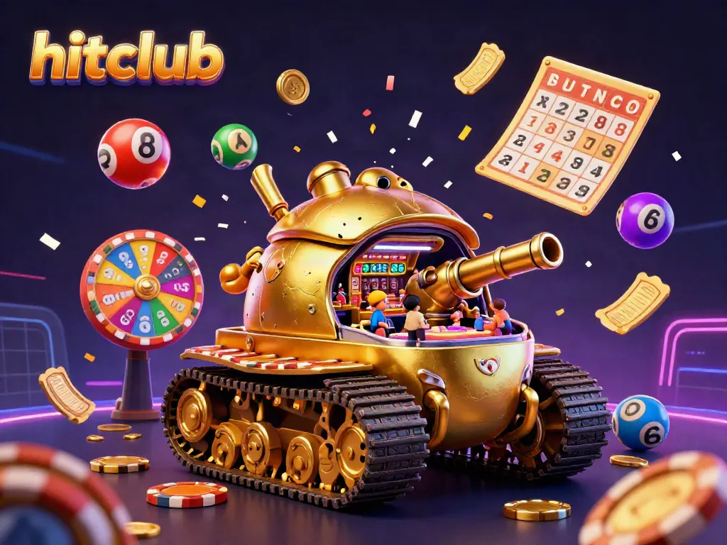 Experience the excitement at hitclub with a dynamic casino scene featuring a golden beetle tank.