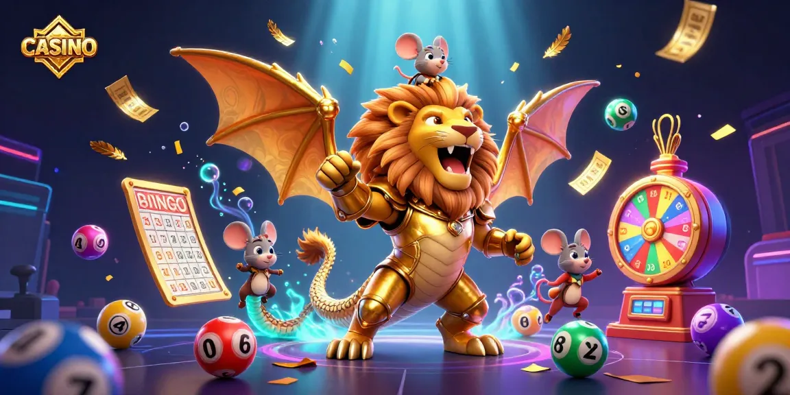 Engage in the thrilling world of CASINO with a victorious chimera and dynamic lottery elements.
