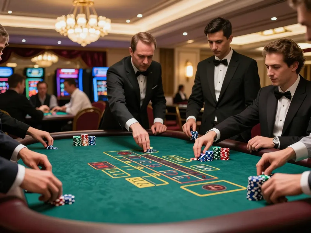 Nohu casino blackjack table showing players placing bets and engaging in exciting gameplay.