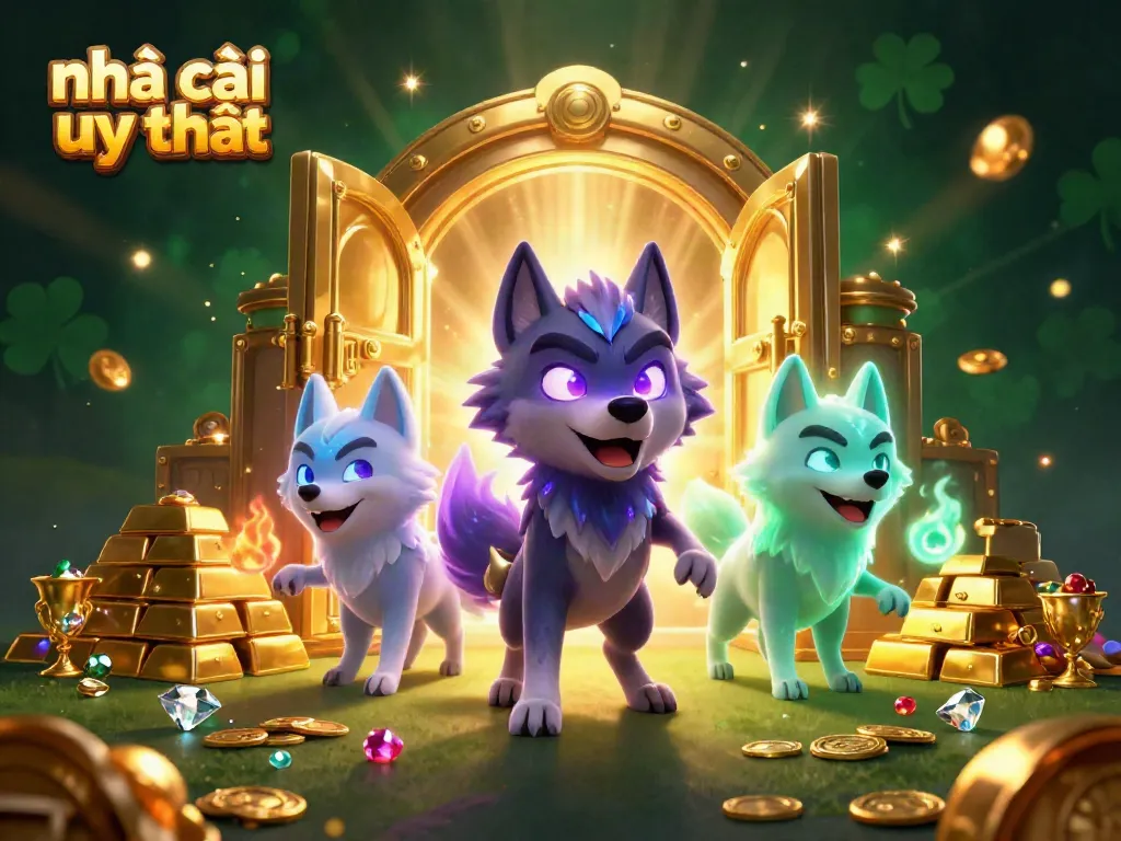 Experience the excitement of nhà cái uy tín as mystical wolves guard treasures and riches in an enchanting casino realm.