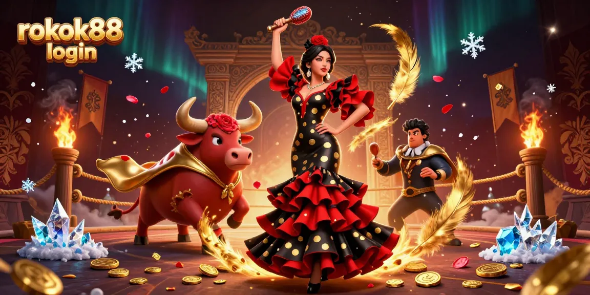 Experience the excitement of rokok88 login with an engaging 3D casino illustration packed with vibrant elements.
