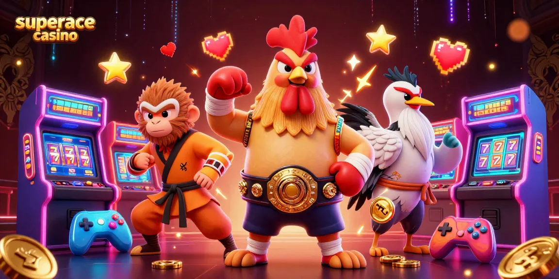 Experience thrilling gameplay at superace casino with dynamic 3D characters in a vibrant gaming scene.