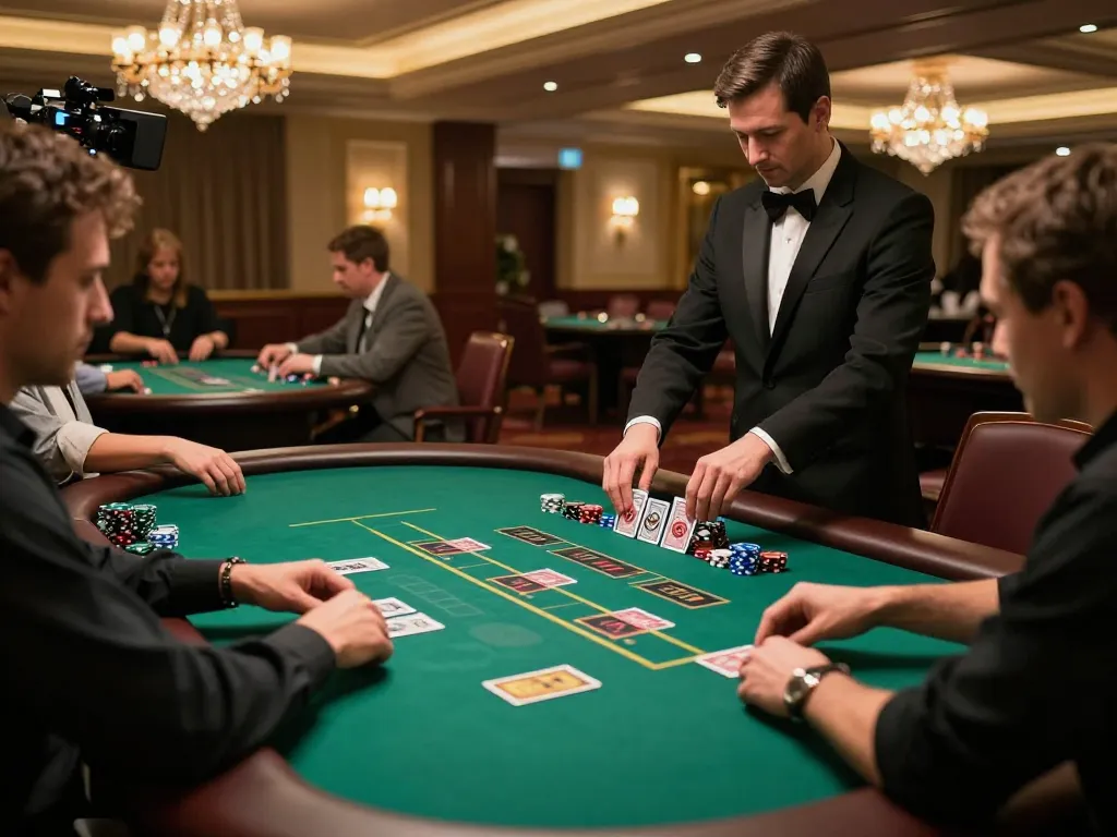 Players engaging in strategic bets at RIKVIP blackjack tables in a luxurious casino
