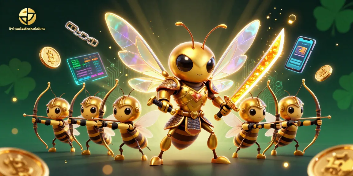 Wager at itvirtualizationsolutions while exploring a vibrant 3D casino scene featuring a golden hornet and crypto treasures.