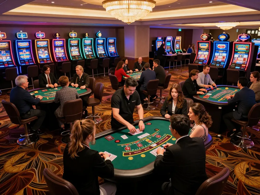 Players are engaged in strategic gameplay at the s666 casino tables under vibrant ambiance