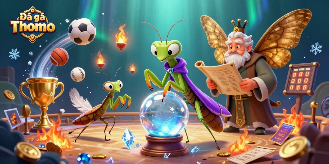 Experience the excitement of Đá gà Thomo with an epic illustration featuring dynamic fighting arena elements.