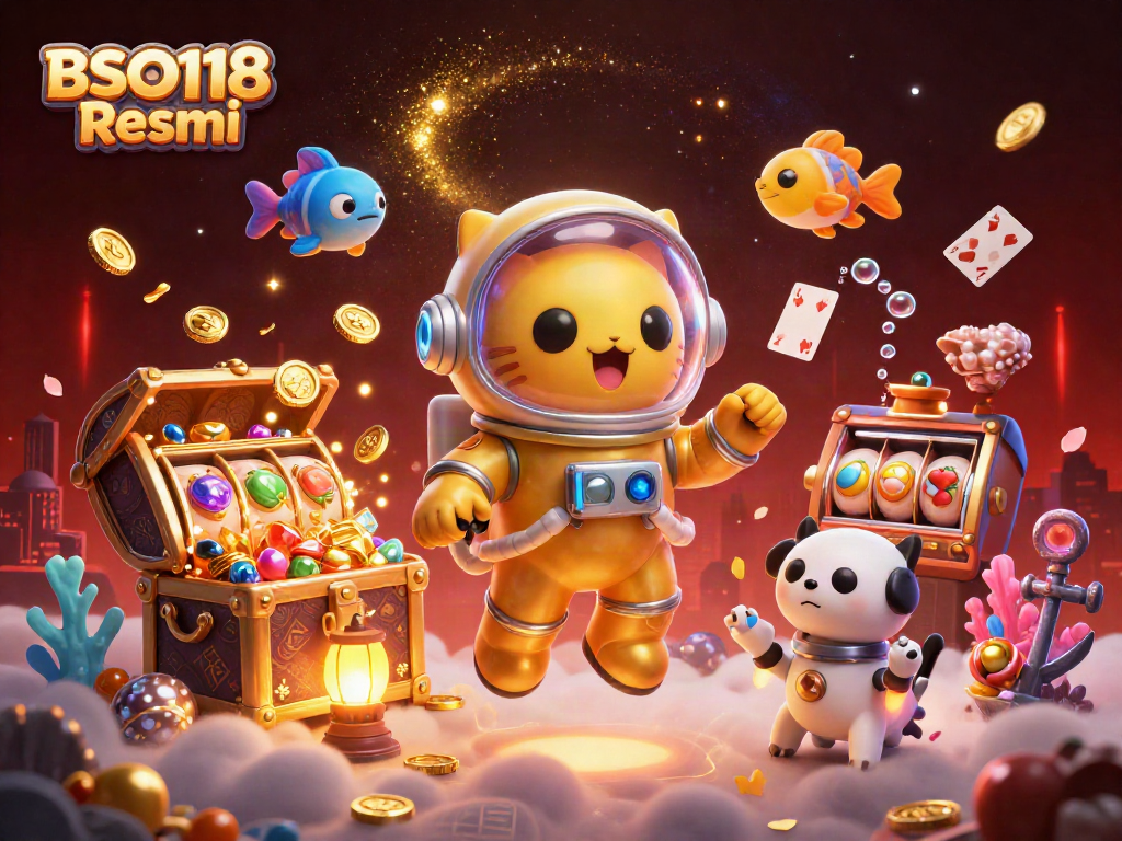 Engage with BSO118 Resmi, where the astronaut cat and treasures create a vibrant casino atmosphere.