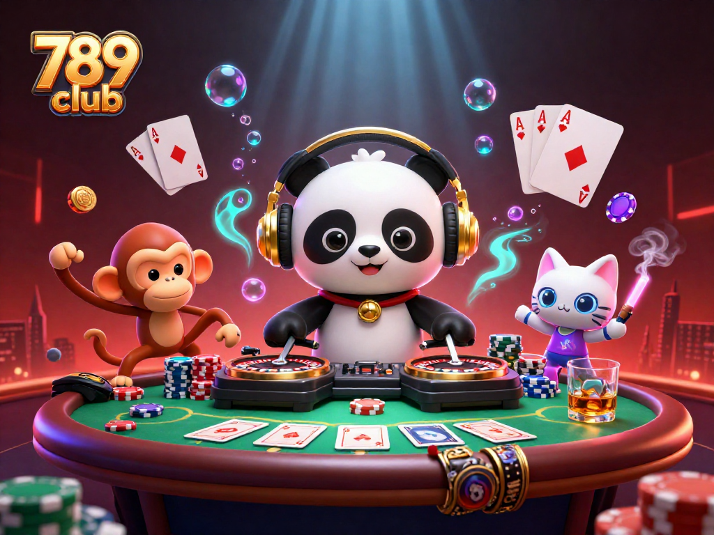 Engaging 3D artwork showcasing the vibrant world of 789 club with animated casino characters and gaming elements.