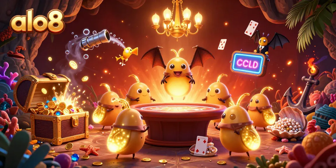 Explore the vibrant gaming world of alo8 featuring glowing glowworms, a bat dealer, and underwater treasures.