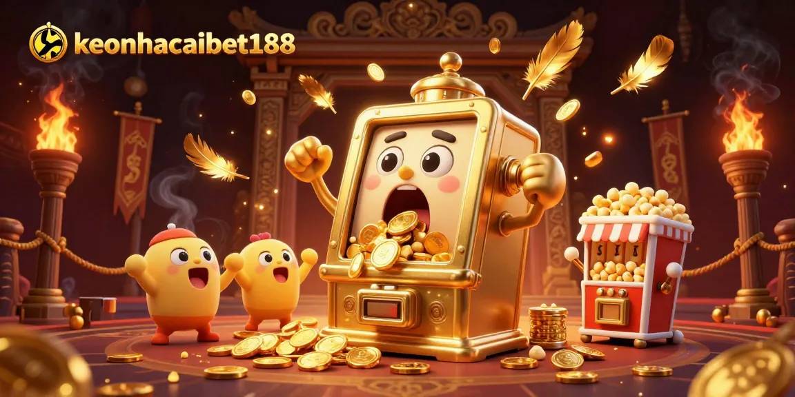 Experience the thrill of winning with keonhacaibet188 as the joyful slot machine hits a jackpot!