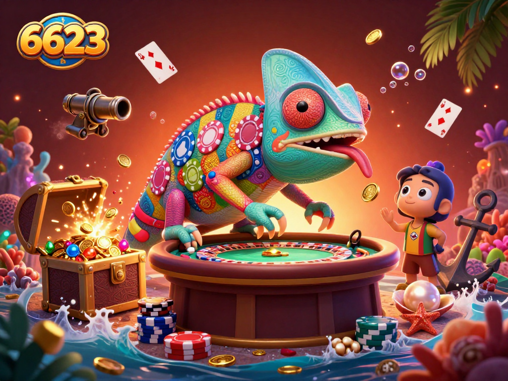 Experience the thrilling world of 6623 with a vibrant casino scene filled with riches and excitement.