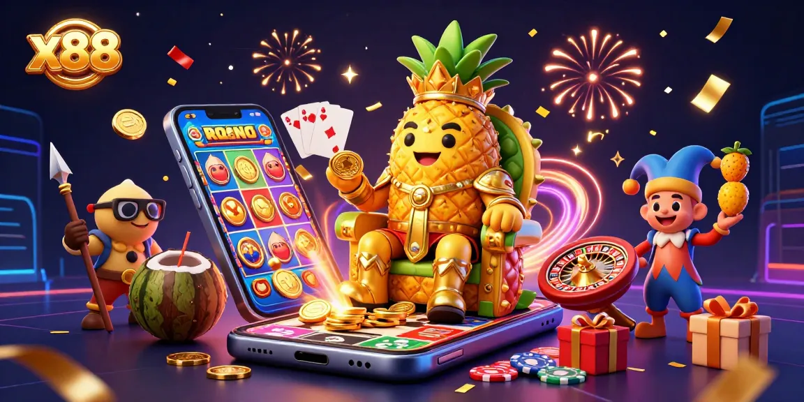 Join the fun at x88, where the golden pineapple king rules over thrilling slot games and vibrant celebrations.