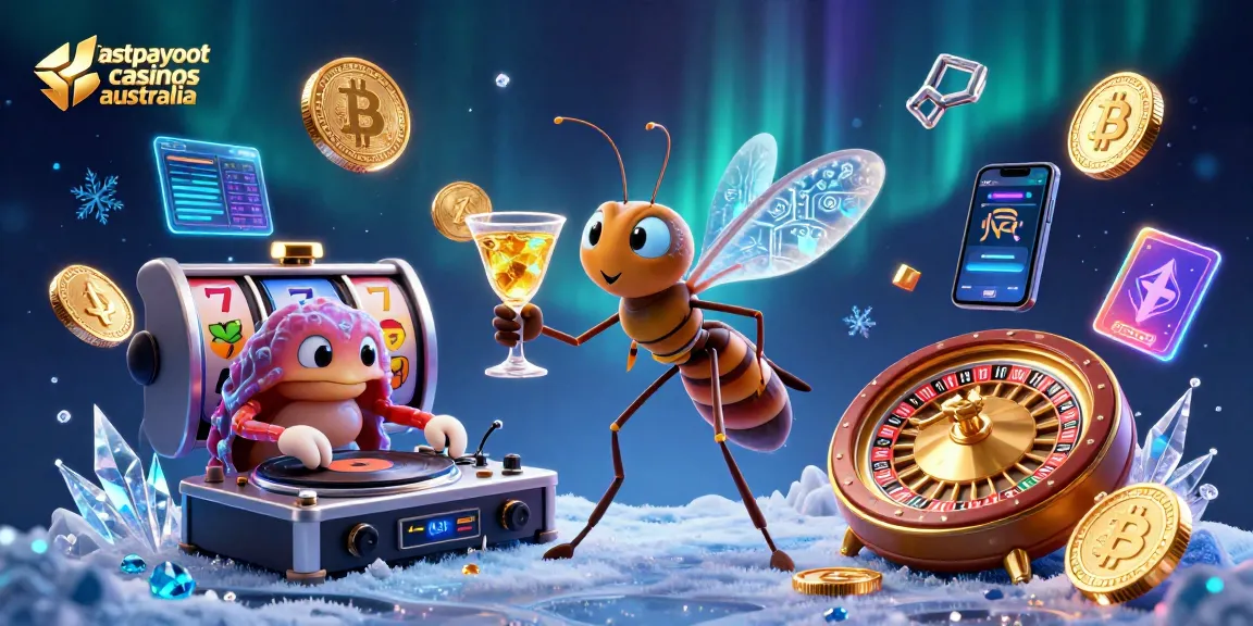 Engage with the vibrant world of fast payout casinos Australia featuring a unique casino mascot and exciting gaming elements.