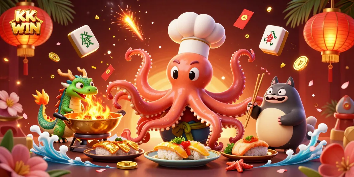 Engage with the thrilling adventures of KK WIN at an online casino with lively characters amidst dynamic gaming elements.
