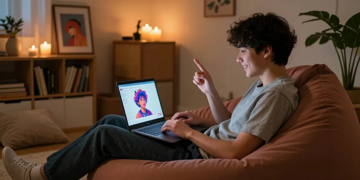 Engaging character ai nsfw chat in a cozy room with ambient lighting and user interaction.