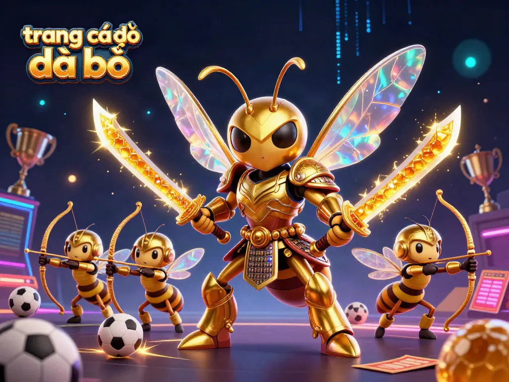 Khám phá trang cá độ đá bóng với hình ảnh 3D sống động của chiến binh samurai và các yếu tố thể thao.