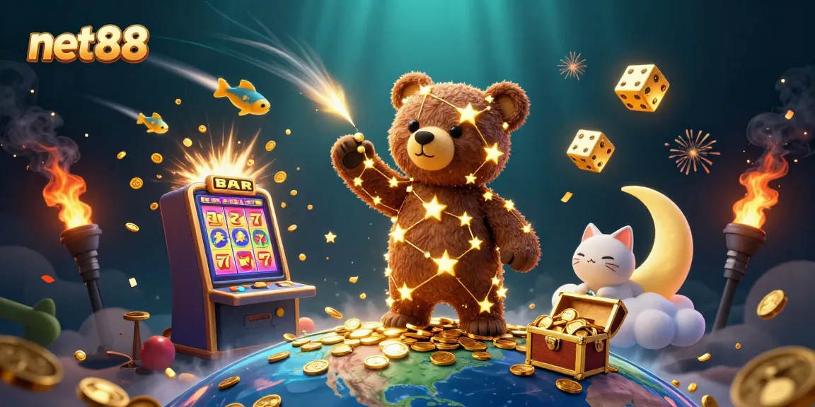 Winning at net88 with a jackpot burst, featuring vibrant casino visuals and dynamic gaming action.