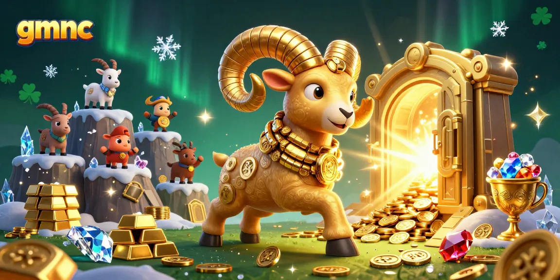 Spin the reels of fortune with gmnc's golden ram amidst treasures and casino excitement!