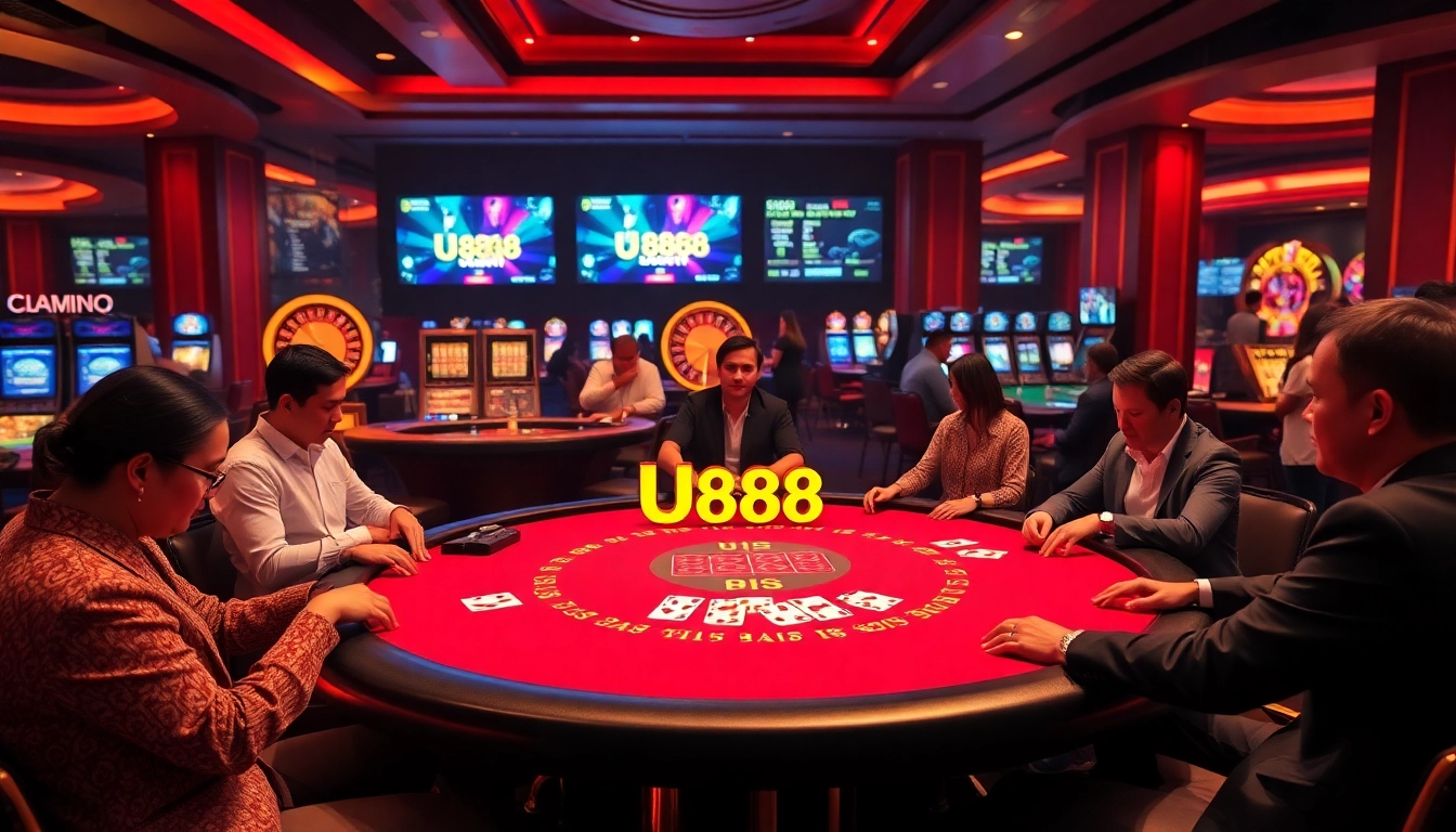 Players engage passionately at the U888 casino table, showcasing excitement and strategy.