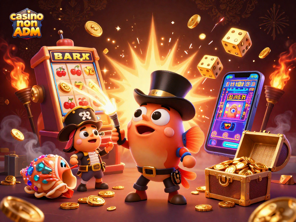 Attira monete d'oro con casino non ADM in un'illustrazione avvincente di un pesce angler.