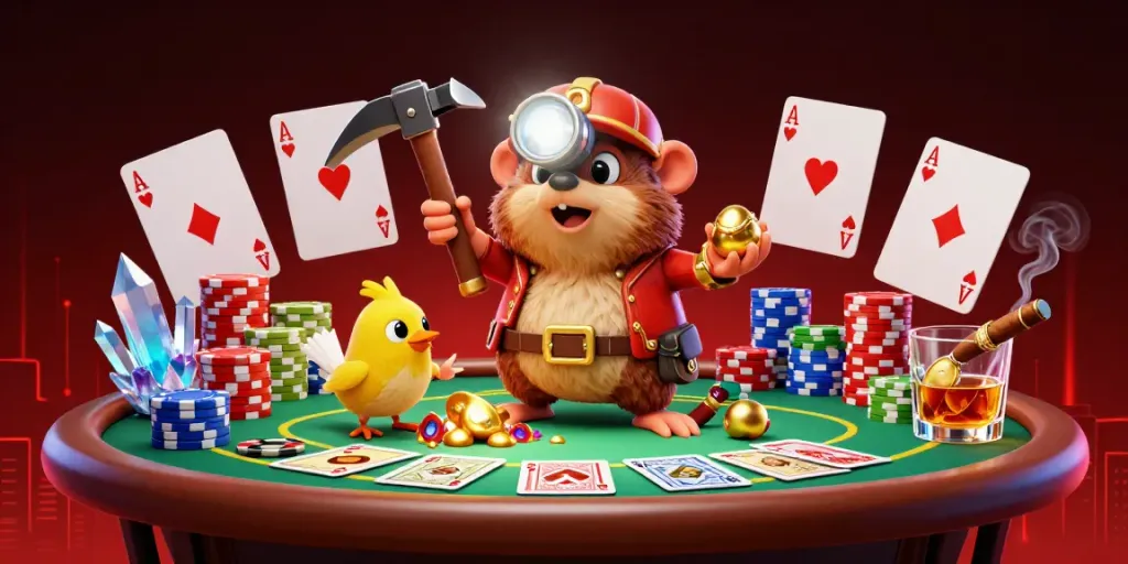 Hit club treasure hunter mole enjoys a lively poker scene full of vibrant casino elements.