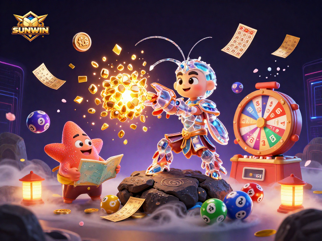 SUNWIN offers a vibrant jackpot adventure with dynamic lottery elements and a galactic theme, showcasing excitement and fun.