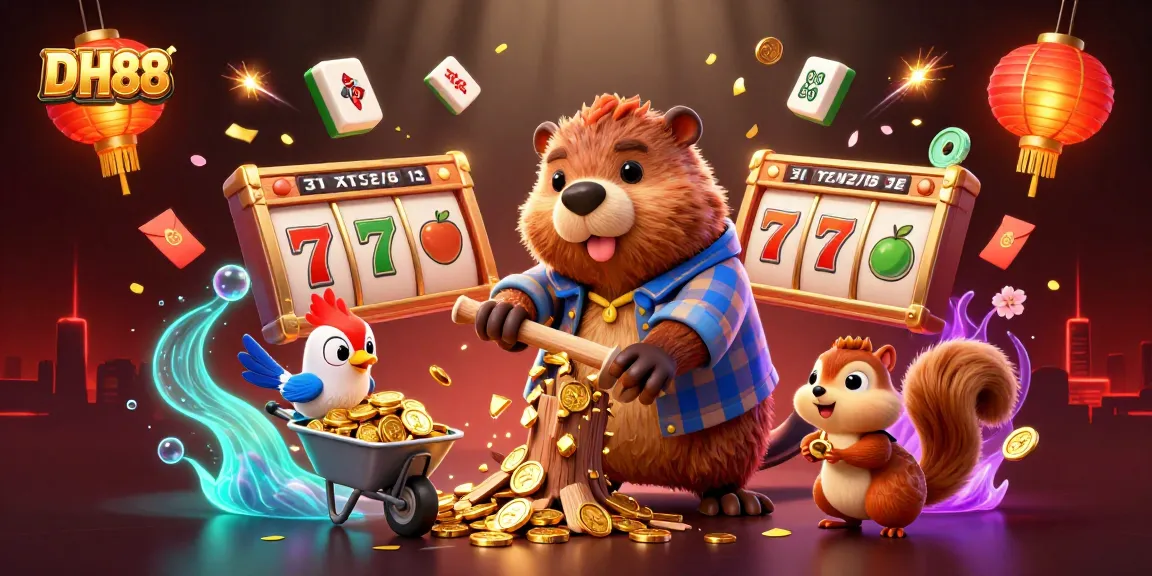 Join the fun at DH88 as a beaver chops a tree raining gold coins, while a bird and squirrel help collect!
