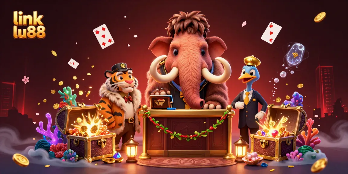 Experience excitement with link lu88 as a mammoth bouncer checks IDs at a vibrant casino entrance