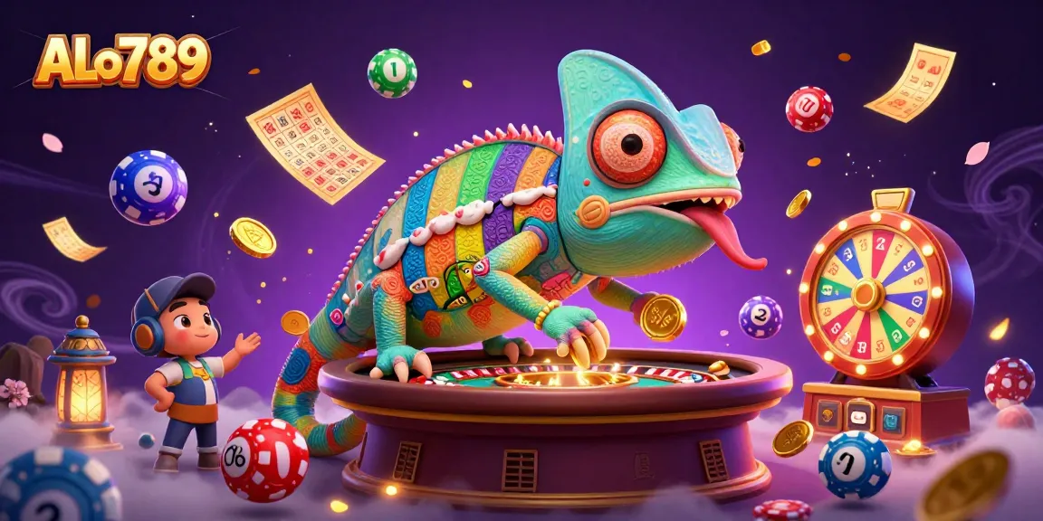 Experience thrilling gaming at ALo789, where the casino chameleon delights in colorful lottery excitement!