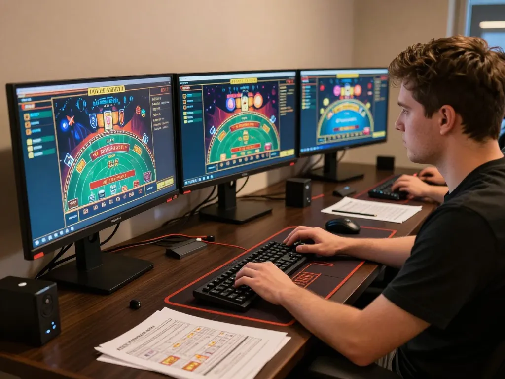 Engaging gameplay on gem88 platform with strategic analysis and focused atmosphere.