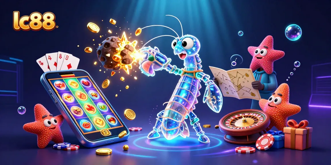 Engage in thrilling gaming adventures with lc88 as explosive treasures and vibrant slot games collide in this stunning 3D scene.