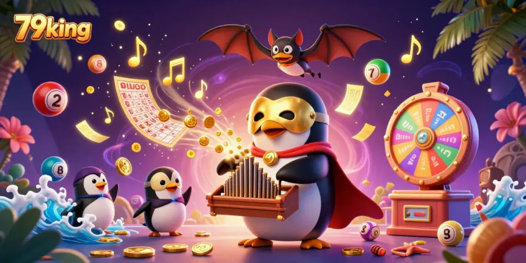 Experience thrilling gameplay at 79king with our dynamic illustration of casino excitement, featuring vivid animations and engaging characters.