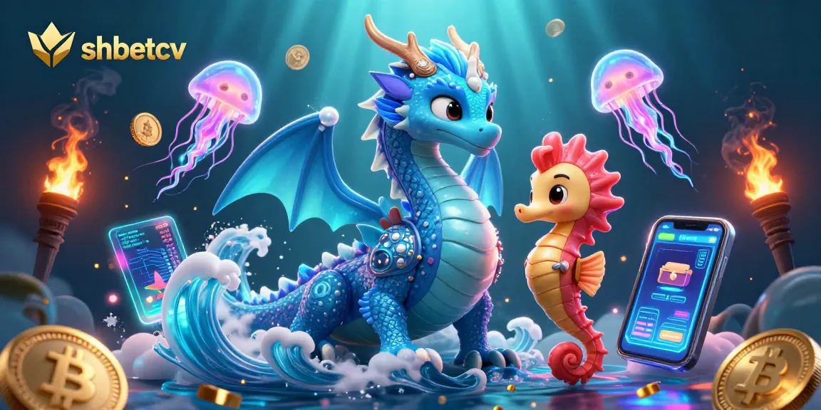 Engage with shbetcv's vibrant underwater casino adventure featuring dragon and seahorse elements.