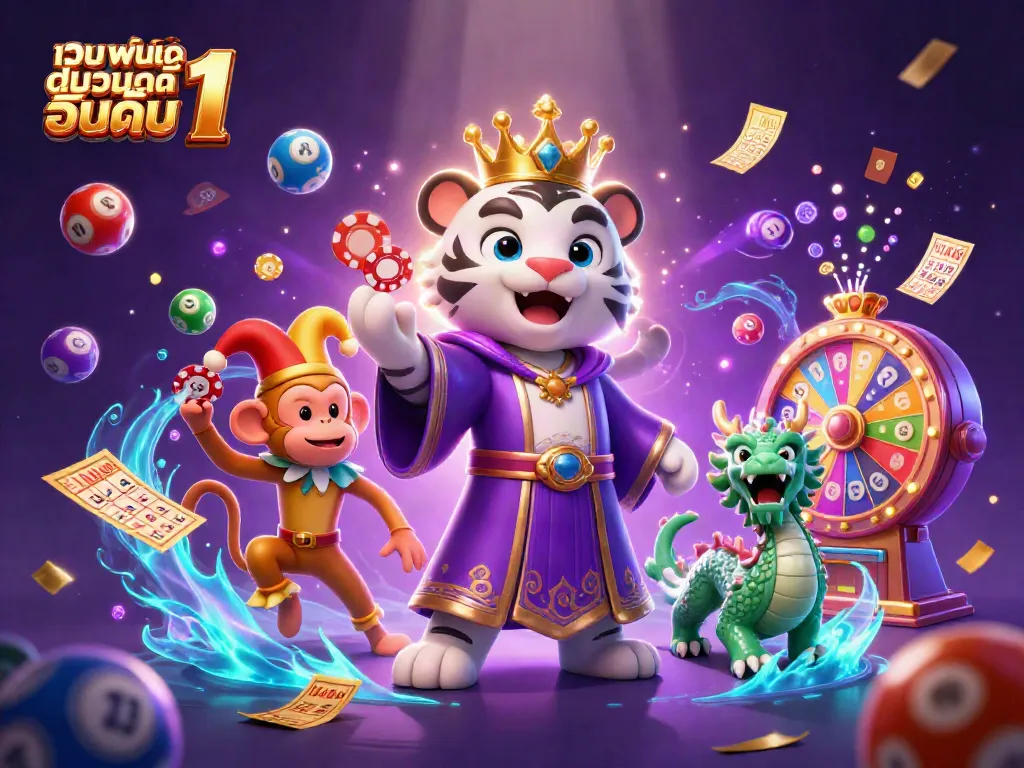 เล่นสนุกด้วย เว็บพนันออนไลน์ อันดับ 1 กับการ์ตูน 3D ของเสือขาวในชุดรอยัล