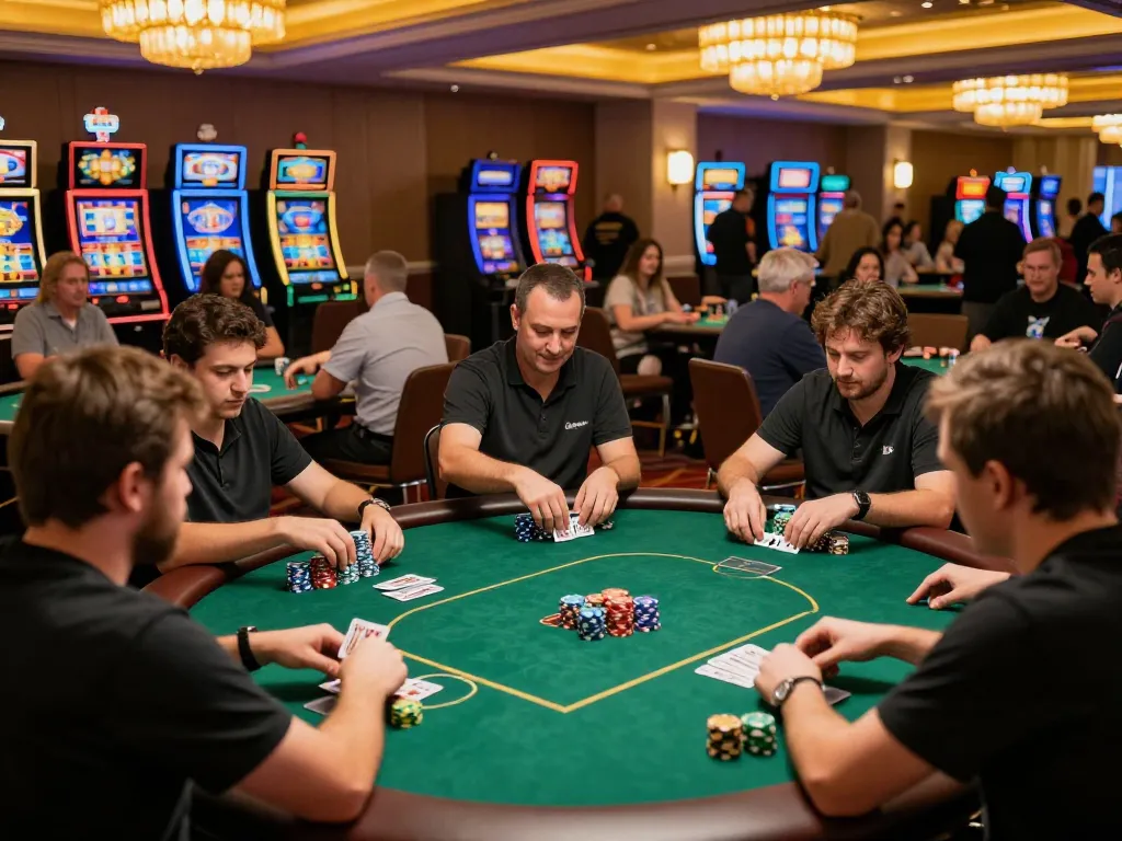 Exciting poker tournament scene showcasing vin88 vin88. blog's engaging casino atmosphere and strategy-centric gameplay.