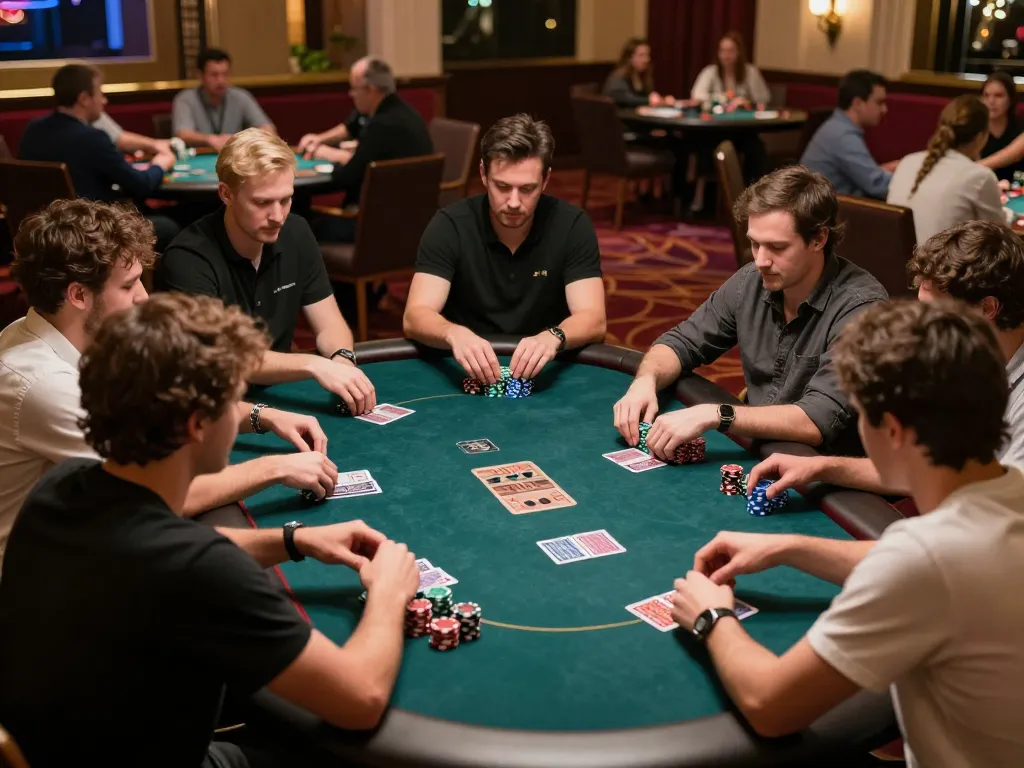 Players engaging in intense poker action at https://j188.store/, capturing the excitement of casino gaming.