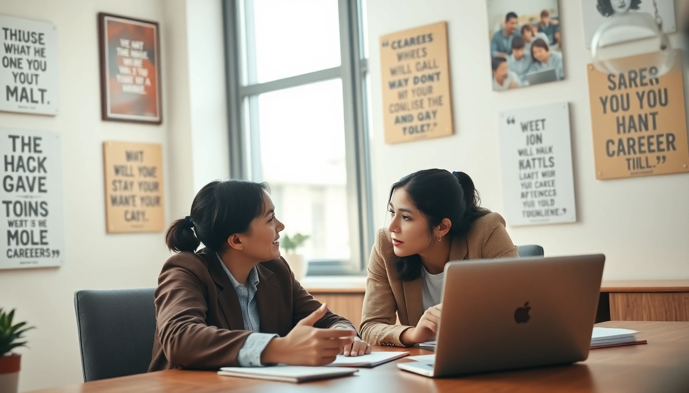 Learn how to find my perfect career with a career coach in an inspiring office.