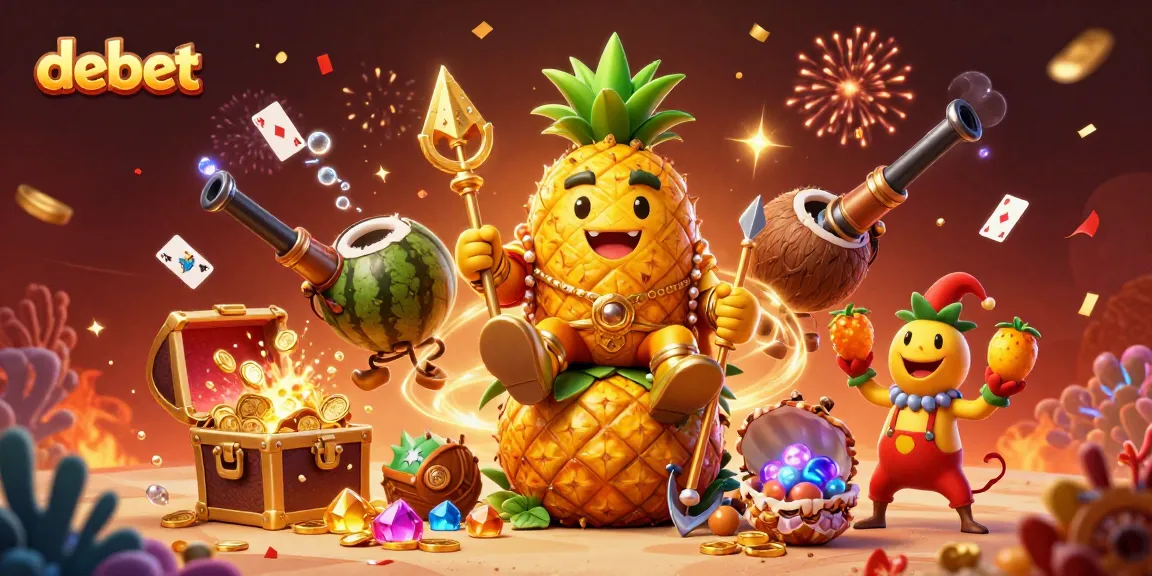 Engage in debet gambling excitement with a vibrant casino-themed 3D illustration featuring characters and dynamic game elements.