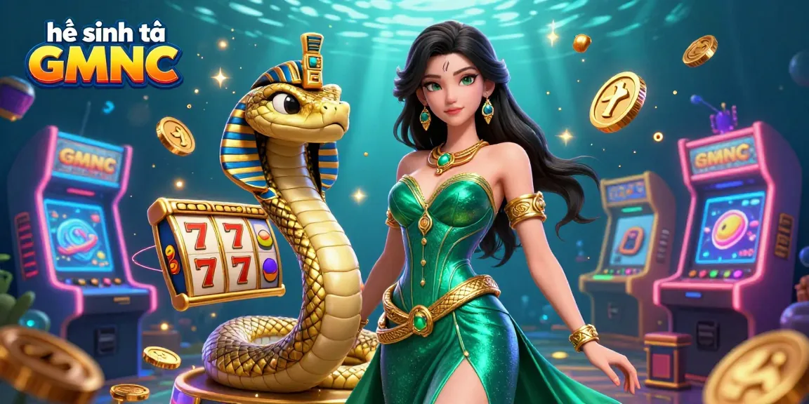 Experience exciting moments in the vibrant ecosystem of GMNC with slot reels and golden elements.