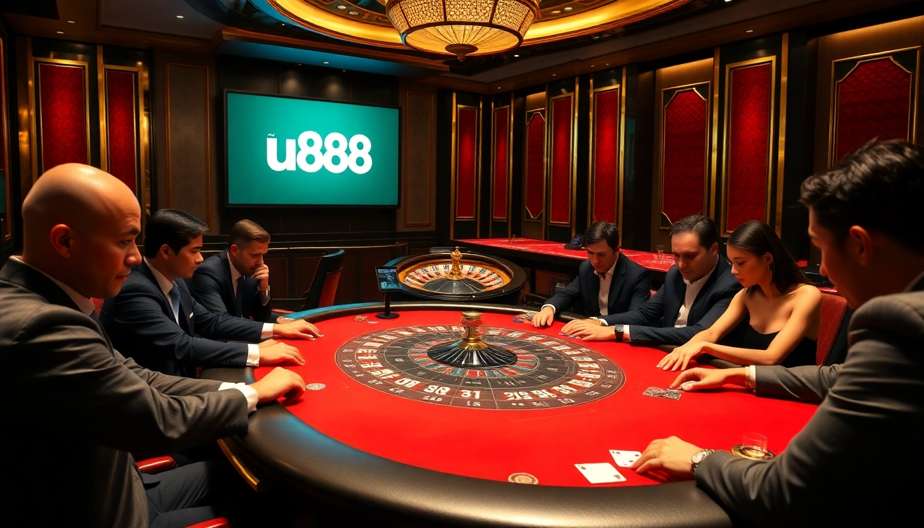 Experience high-stakes poker gameplay at u888 with luxurious casino ambiance and thrilling excitement.